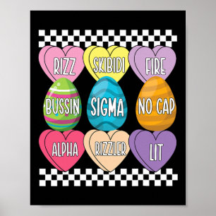 Skibidi Easter Eggs Funny Rizz Meme Easter Snoep 2 Poster