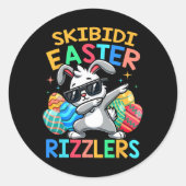 Skibidi Pasen Grappig Pasen Rizzlers Sigma Gen Alp Ronde Sticker (Voorkant)