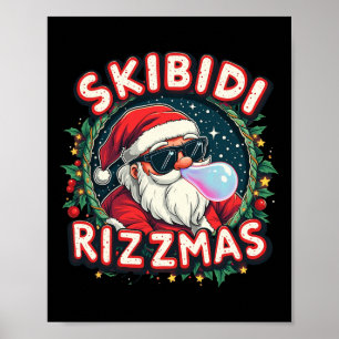 Skibidi Rizam Celebration Merry Christmas Funny Sa Poster