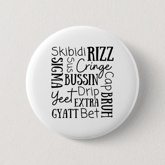Skibidi Rizz Funny Kids Rizz Bussin Gen Z Christma Ronde Button 5,7 Cm (Voorkant)