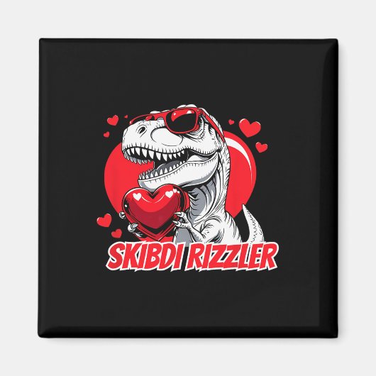 Skibidi Rizzler Trex Valentijn Meme Funny Gifts Me Magneet (Voorkant)