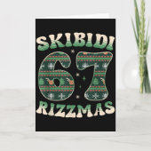 Skibidi Rizzmas 67 Six Seven Meme Ugly Christmas F Kaart (Voorkant)