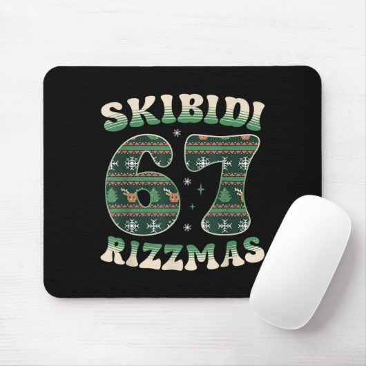 Skibidi Rizzmas 67 Six Seven Meme Ugly Christmas F Muismat (Met muis)