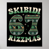 Skibidi Rizzmas 67 Six Seven Meme Ugly Christmas F Poster (Voorkant)