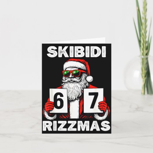 Skibidi Rizzmas Christmas 6 7 Funny Santa  Kaart (Voorkant)