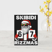 Skibidi Rizzmas Christmas 6 7 Funny Santa  Kaart (Gele Bloem)