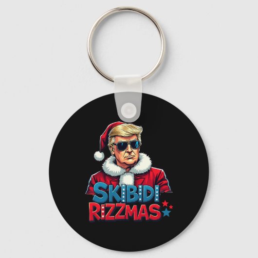 Skibidi Rizzmas Christmas Rizz Santa Claus Trump S Sleutelhanger (Voorkant)