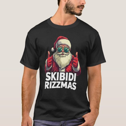 Skibidi Rizzmas Christmas Rizz Santa T-shirt (Voorkant)