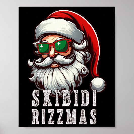 Skibidi Rizzmas Christmas Santa Claus Merry Rizz M Poster (Voorkant)