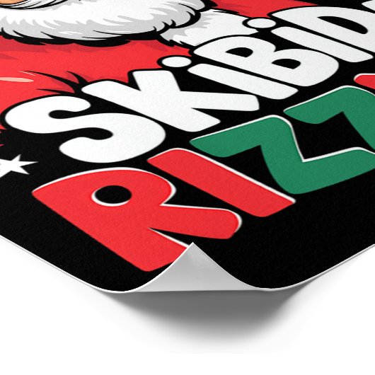 Skibidi Rizzmas Christmas Santa Claus Merry Rizz M Poster (Hoek)
