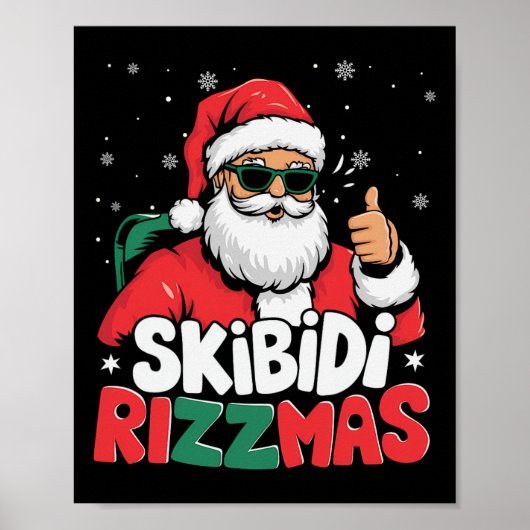 Skibidi Rizzmas Christmas Santa Claus Merry Rizz M Poster (Voorkant)
