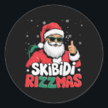Skibidi Rizzmas Christmas Santa Claus Merry Rizz M Ronde Sticker<br><div class="desc">Skibidi Rizzmas Christmas Santa Claus Merry Rizz Mas Sigmas 2</div>