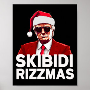 Skibidi Rizzmas Christmas Trump Santa Pajama Rizz Poster
