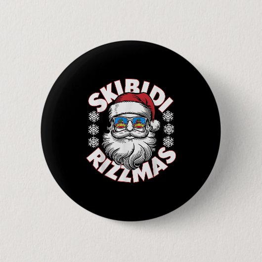 Skibidi Rizzmas Christmas Xmas Rizz Santa Claus Ch Ronde Button 5,7 Cm (Voorkant)
