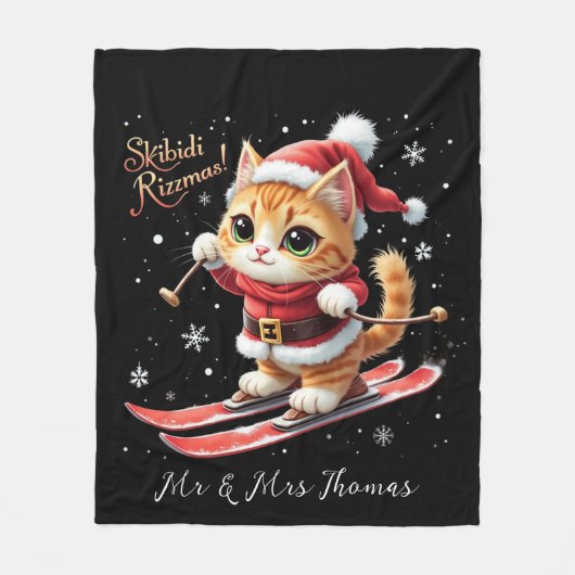 Skibidi Rizzmas De ultieme grappige kerstmeme Fleece Deken (Voorkant)