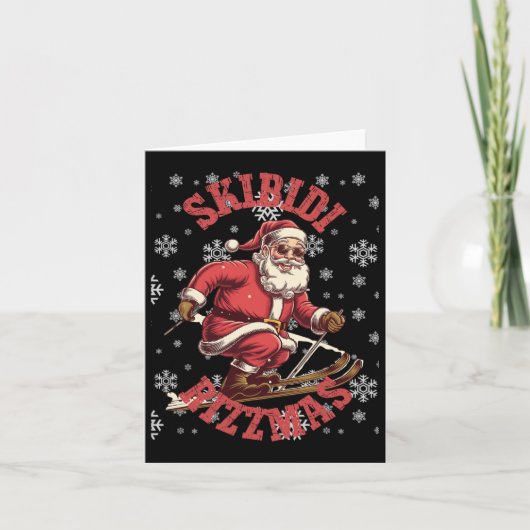 Skibidi Rizzmas Funny Santa Rizz Christmas Ski San Kaart (Voorkant)
