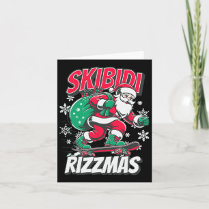 Skibidi Rizzmas Funny Santa Rizz Kerstschaatser Kaart