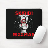 Skibidi Rizzmas Funny Santa Toilet White Elephant Muismat (Met muis)