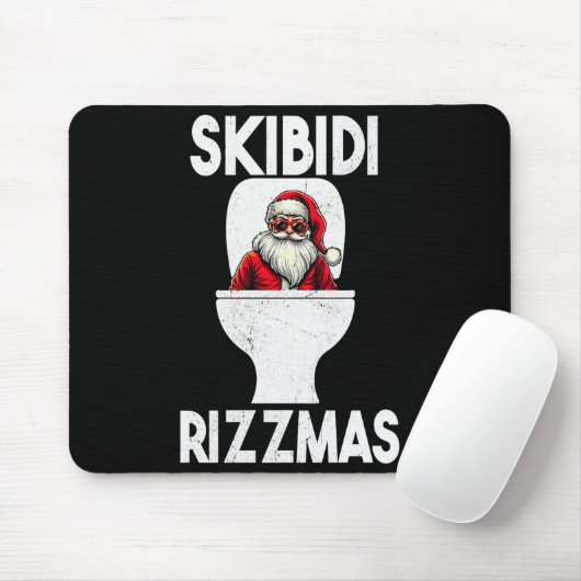 Skibidi Rizzmas Funny Toilet Santa Claus Christmas Muismat (Met muis)