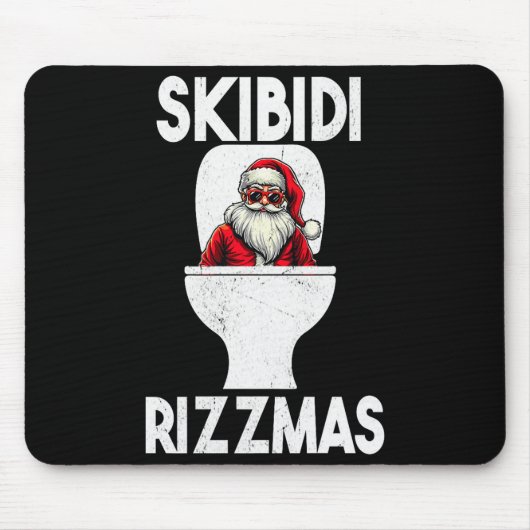 Skibidi Rizzmas Funny Toilet Santa Claus Christmas Muismat (Voorkant)