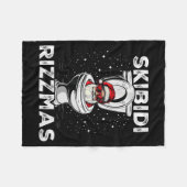 Skibidi Rizzmas Funny Toilet Santa White Elephant Fleece Deken (Voorkant (Horizontaal))