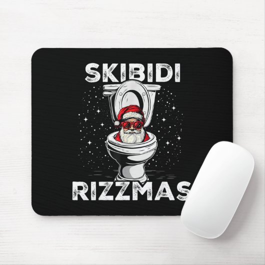 Skibidi Rizzmas Funny Toilet Santa White Elephant Muismat (Met muis)