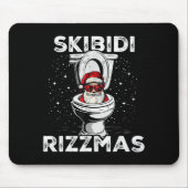 Skibidi Rizzmas Funny Toilet Santa White Elephant Muismat (Voorkant)