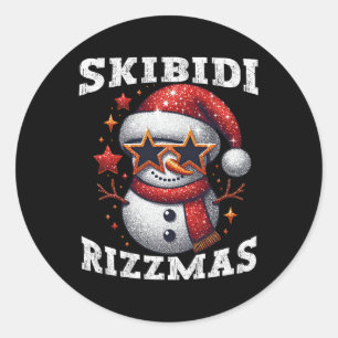 Skibidi Rizzmas Gen Alpha Slang Funny Christmas Sn Ronde Sticker