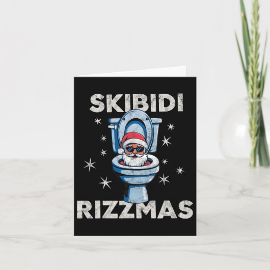 Skibidi Rizzmas Grappig Kerstman Toilet Vrolijk Kaart (Voorkant)