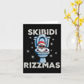 Skibidi Rizzmas Grappig Kerstman Toilet Vrolijk Kaart (Gele Bloem)