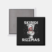 Skibidi Rizzmas Grappig Toilet Santa White Elephan Magneet (Voorkant / Achterkant)