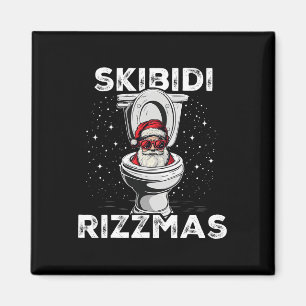 Skibidi Rizzmas Grappig Toilet Santa White Elephan Magneet