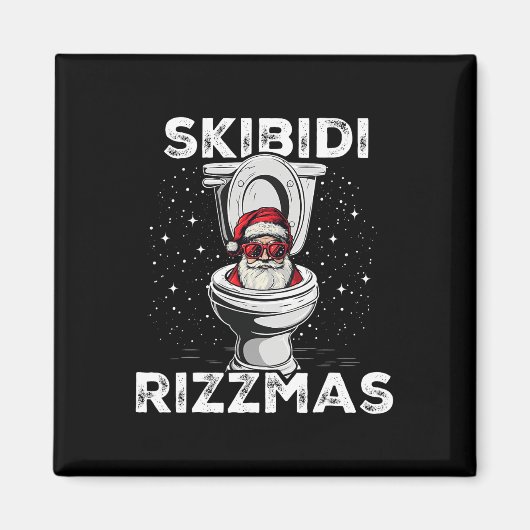 Skibidi Rizzmas Grappig Toilet Santa White Elephan Magneet (Voorkant)