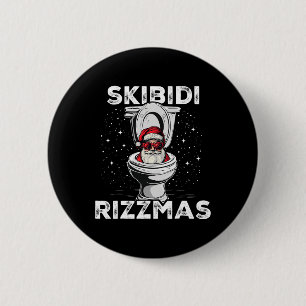 Skibidi Rizzmas Grappig Toilet Santa White Elephan Ronde Button 5,7 Cm