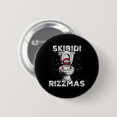 Skibidi Rizzmas Grappig Toilet Santa White Elephan Ronde Button 5,7 Cm (Voorkant /achterkant)