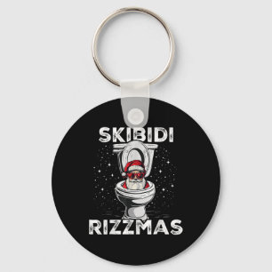 Skibidi Rizzmas Grappig Toilet Santa White Elephan Sleutelhanger