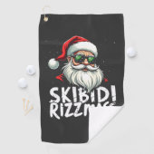 Skibidi Rizzmas Grappige Gen Alpha Slaag Kerstmis Golfhanddoek (Insitu)