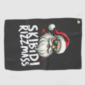 Skibidi Rizzmas Grappige Gen Alpha Slaag Kerstmis Golfhanddoek (Horizontaal)