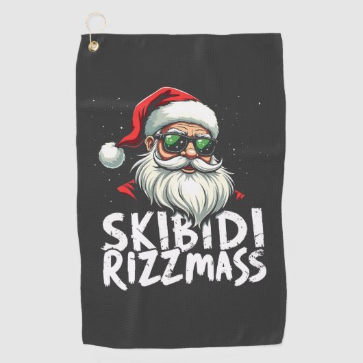 Skibidi Rizzmas Grappige Gen Alpha Slaag Kerstmis Golfhanddoek (Voorkant)