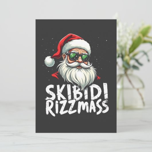 Skibidi Rizzmas Grappige Gen Alpha Slaag Kerstmis  Kaart (Staand voorkant)