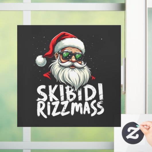 Skibidi Rizzmas Grappige Gen Alpha Slaag Kerstmis Raamsticker (Huis)