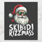 Skibidi Rizzmas Grappige Gen Alpha Slaag Kerstmis  Wijn Etiket (Enkel label)