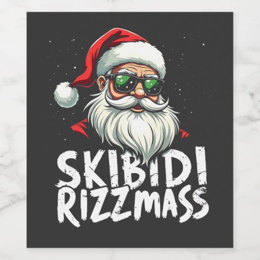 Skibidi Rizzmas Grappige Gen Alpha Slaag Kerstmis  Wijn Etiket (Enkel label)