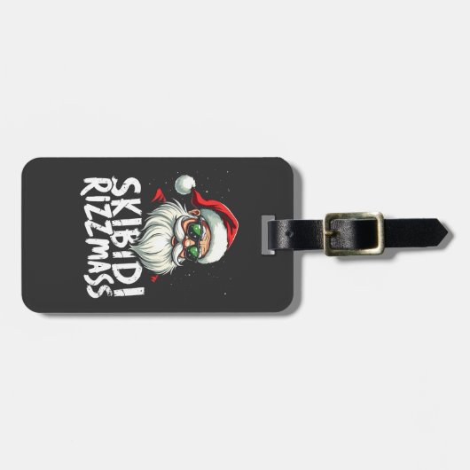 Skibidi Rizzmas Grappige Gen Alpha Slang Kerstmis Bagagelabel (Voorkant horizontaal)