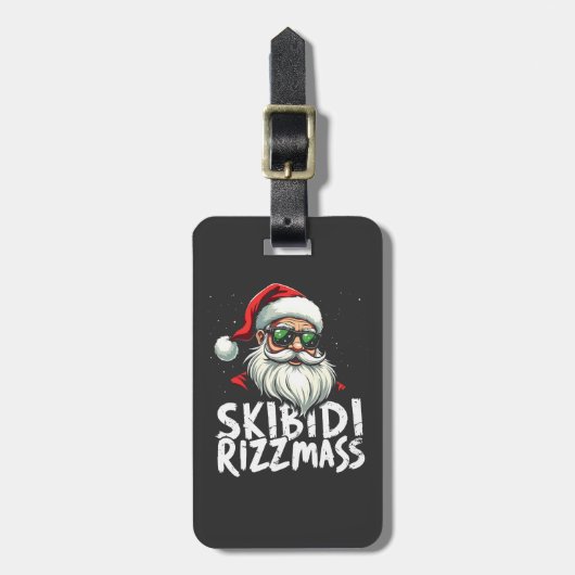 Skibidi Rizzmas Grappige Gen Alpha Slang Kerstmis Bagagelabel (Voorkant verticaal)