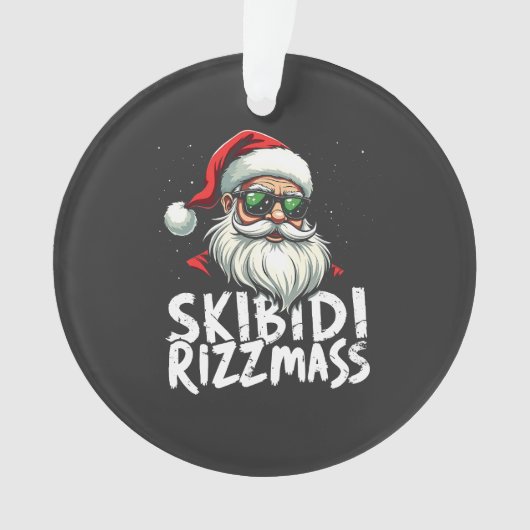 Skibidi Rizzmas Grappige Gen Alpha Slang Kerstmis Ornament (voorkant)
