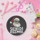 Skibidi Rizzmas Grappige Gen Alpha Slang Kerstmis Papieren Bordje (Feest)