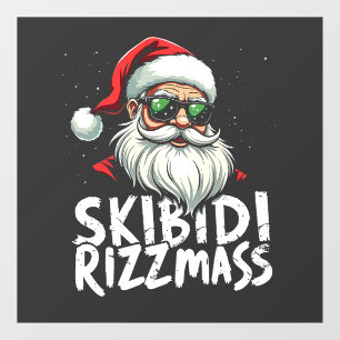 Skibidi Rizzmas Grappige Gen Alpha Slang Kerstmis Raamsticker