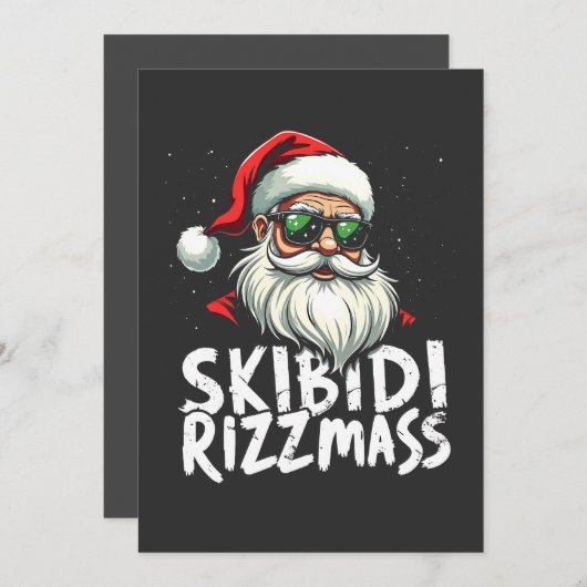 Skibidi Rizzmas Grappige Gen Alpha Slang Kerstmis Save The Date (Voorkant / Achterkant)
