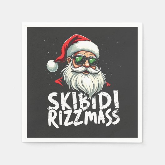Skibidi Rizzmas Grappige Gen Alpha Slang Kerstmis Servet (Voorkant)